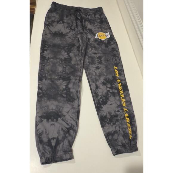 Los Angeles Lakers NBA Basketball Jogger Sweatpants Grey Tie Dye - Men's Med - Picture 1 of 7